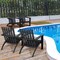 Patio Durable Acacia Wood Adirondack Lounge Armchair with Slatted High Backrest